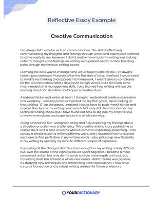 self reflection communication essay